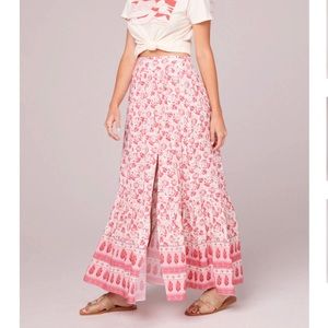 Esmee Coral Cream Border Print Maxi Skirt
